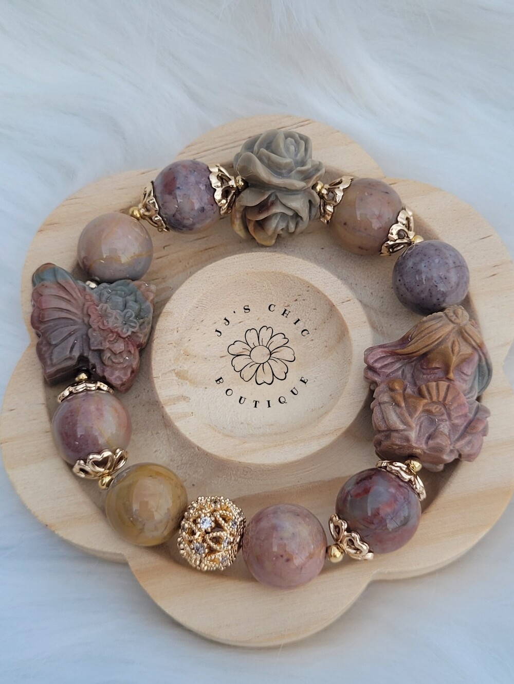 Girl Alashan Agate Charm Bracelet
